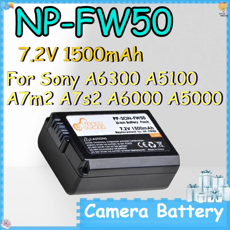 NP-FW50 7.2V 1500mAh Camera Battery for Sony A6300 A5100 A7m2 A7s2 A6000 A5000 Long Lasting Lithium Ion Battery
NP-FW50 7.2V 1500mAh Camera Battery for Sony A6300 A5100 A7m2 A7s2 A6000 A5000 Long Lasting Lithium Ion Battery