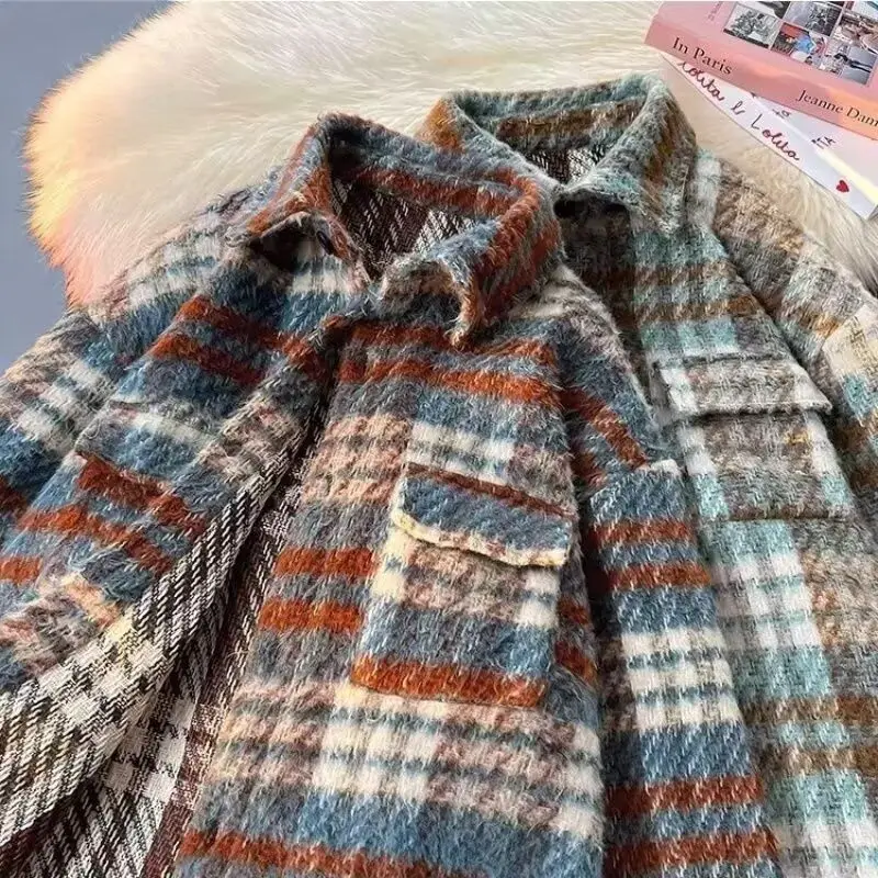 Men's Lazy Sle Korean Faion Versatile Loose Plaid Woolen Jaet Spring Autumn Salt System Outerwear Long Sve Urban Fas...
Men's Lazy Sle Korean Faion Versatile Loose Plaid Woolen Jaet Spring Autumn Salt System Outerwear Long Sve Urban Fas...