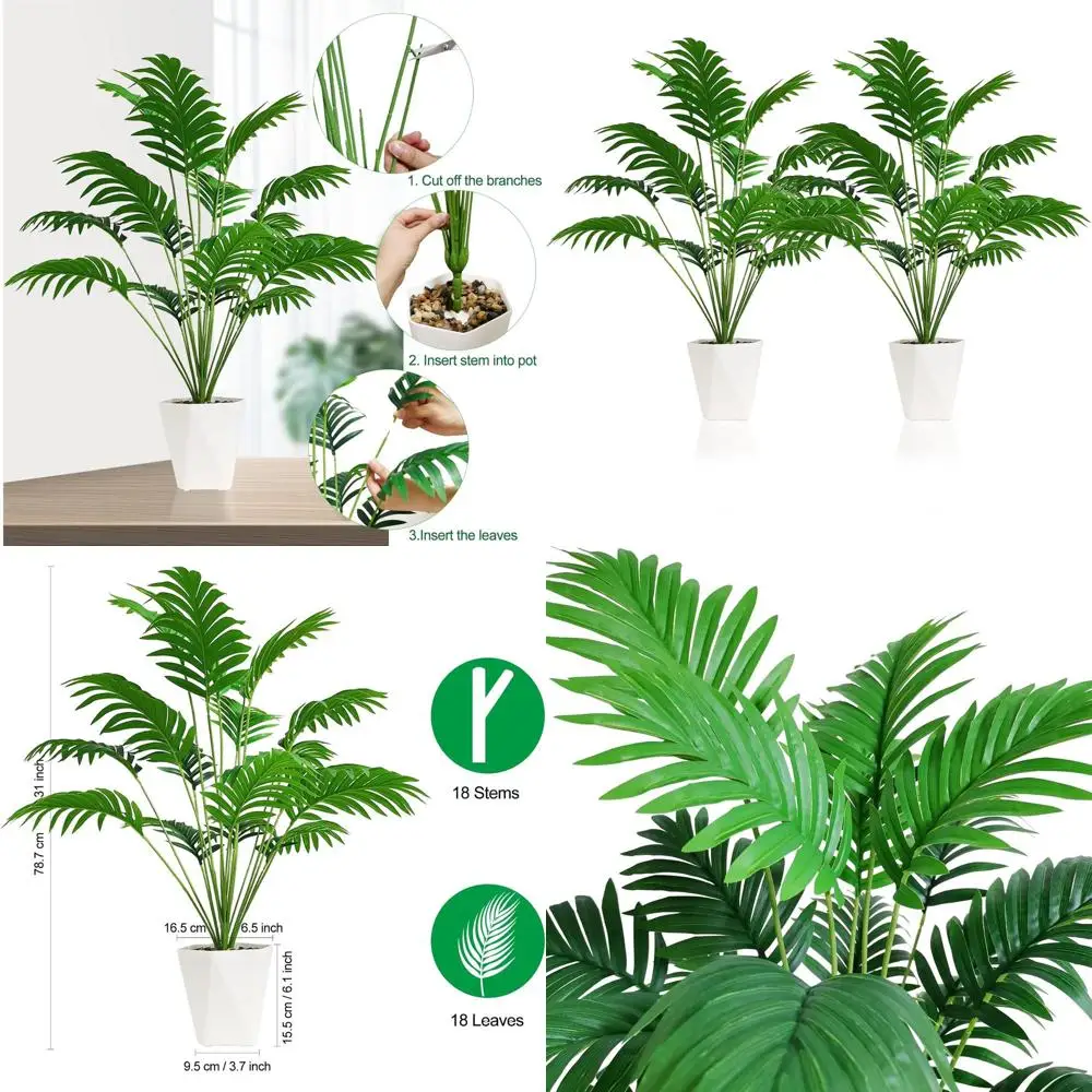 Пара из 31 искусственных пальм Areca в горшках — зеленые тропические растения для дома и офиса
Пара из 31 искусственных пальм Areca в горшках — зеленые тропические растения для дома и офиса