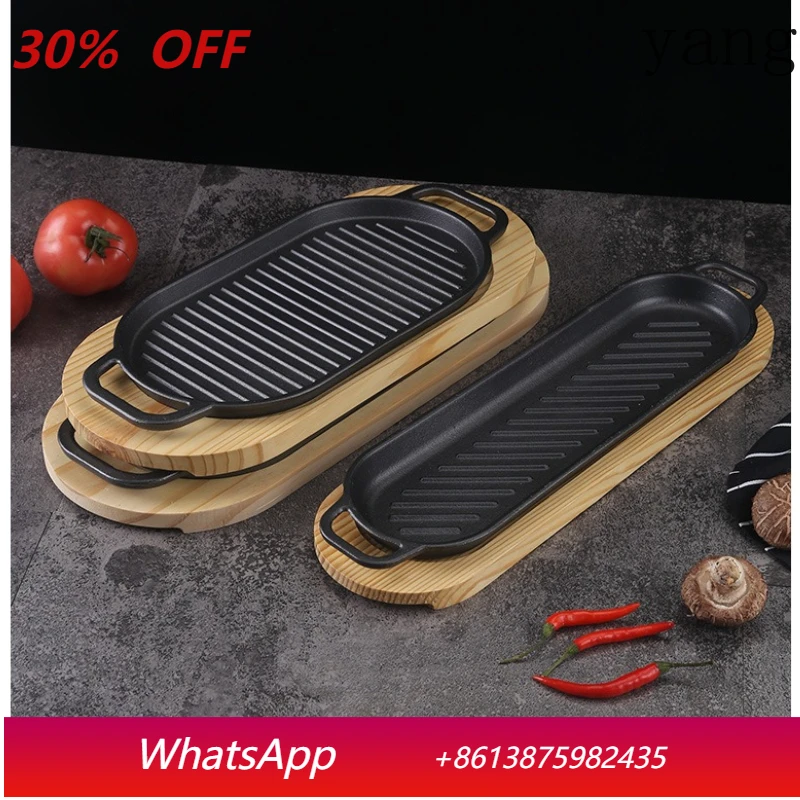 Yjq 2pcs grill pan Oval striped grill pan Thickened rectangular tomahawk steak teppanyaki pan
Yjq 2pcs grill pan Oval striped grill pan Thickened rectangular tomahawk steak teppanyaki pan