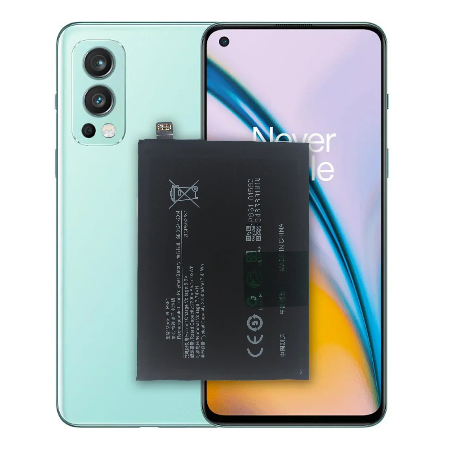 Сменный аккумулятор BLP861 для OPPO Oneplus 1 + Nord2 BLP 861 2250 мАч, высококачественные аккумуляторы большой емкости для мобильных телефонов
Сменный аккумулятор BLP861 для OPPO Oneplus 1 + Nord2 BLP 861 2250 мАч, высококачественные аккумуляторы большой емкости для мобильных телефонов
