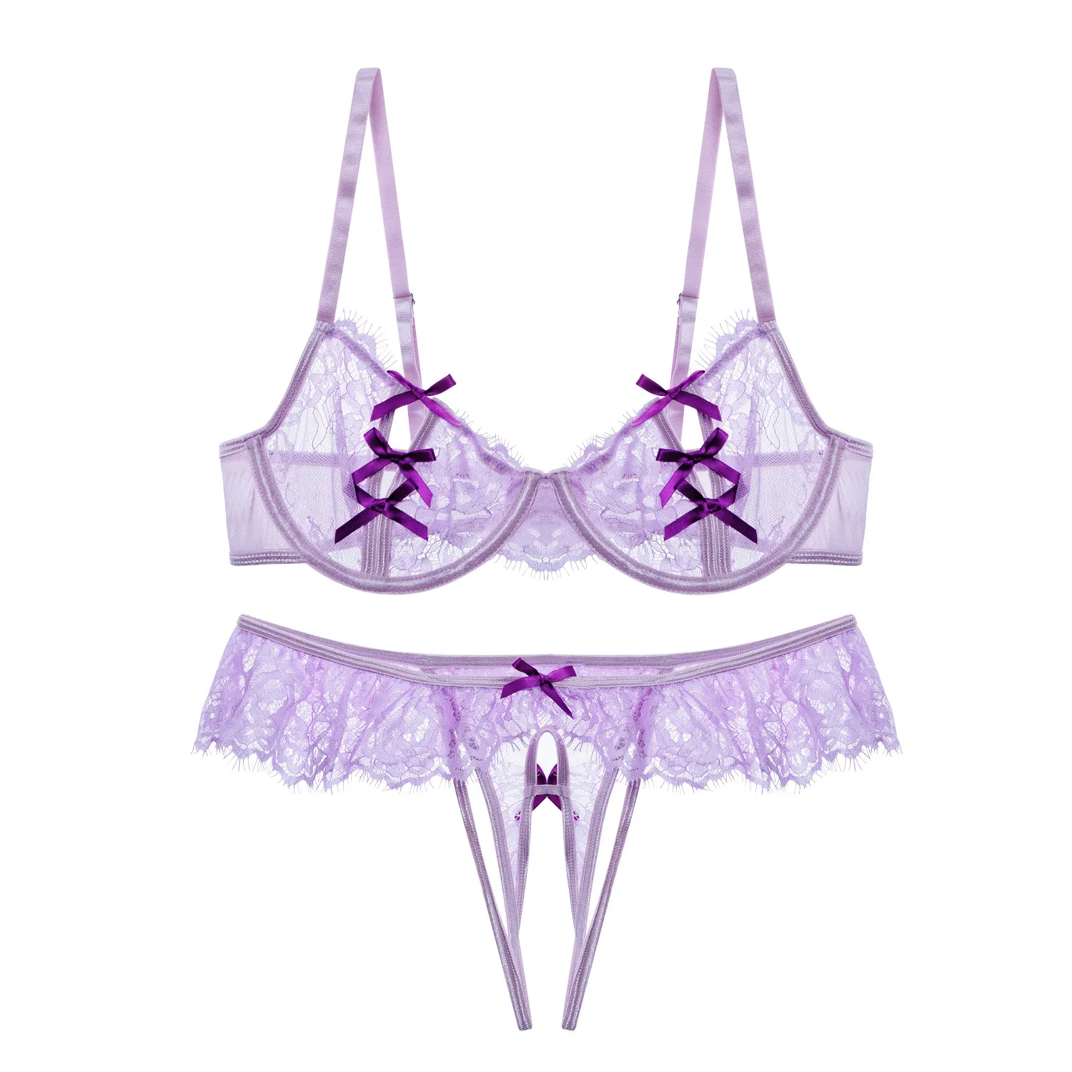 Комплект кружевного бюстгальтера Wisteria Purple Butterfly для небольшой груди, без подкладок
Комплект кружевного бюстгальтера Wisteria Purple Butterfly для небольшой груди, без подкладок
