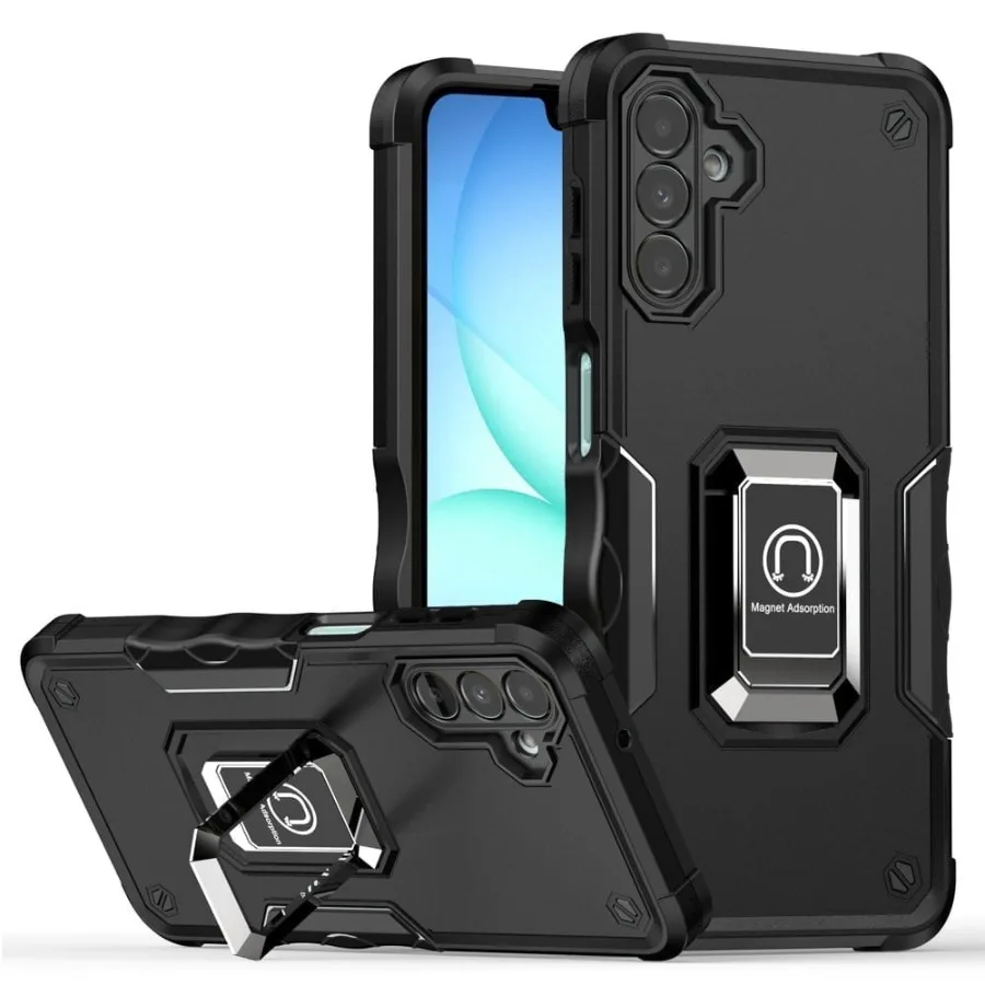 Phone Case for Samsung Galaxy A17 5G, Military Grade Heavy Duty Magnetic Support Ring Kickstand Cover for Galaxy A17 5G Black
Phone Case for Samsung Galaxy A17 5G, Military Grade Heavy Duty Magnetic Support Ring Kickstand Cover for Galaxy A17 5G Black