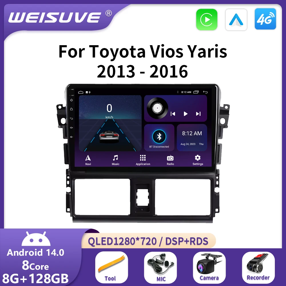 2Din Android 14 Carplay Auto For Toyota Vios Yaris 2013 2014 2015 2016 Car Radio Multimedia Navigation Player Stereo WIFI 4G DSP
2Din Android 14 Carplay Auto For Toyota Vios Yaris 2013 2014 2015 2016 Car Radio Multimedia Navigation Player Stereo WIFI 4G DSP