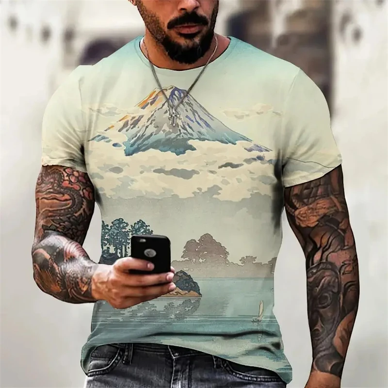New Summer Men's Classic Retro Landscape Natural Landscape Pattern T-Shirt Casual Oversized Short-sleeved Male Tops Camisetas
New Summer Men's Classic Retro Landscape Natural Landscape Pattern T-Shirt Casual Oversized Short-sleeved Male Tops Camisetas