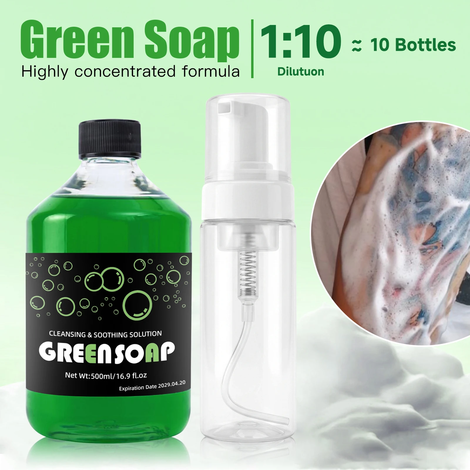 DQFART 500ml/16.9Oz Extra-large Capacity Tattoo Green Soap Bath Soap Tattoo Supplies For Tattoo Beginners Tattoo Supplies
DQFART 500ml/16.9Oz Extra-large Capacity Tattoo Green Soap Bath Soap Tattoo Supplies For Tattoo Beginners Tattoo Supplies