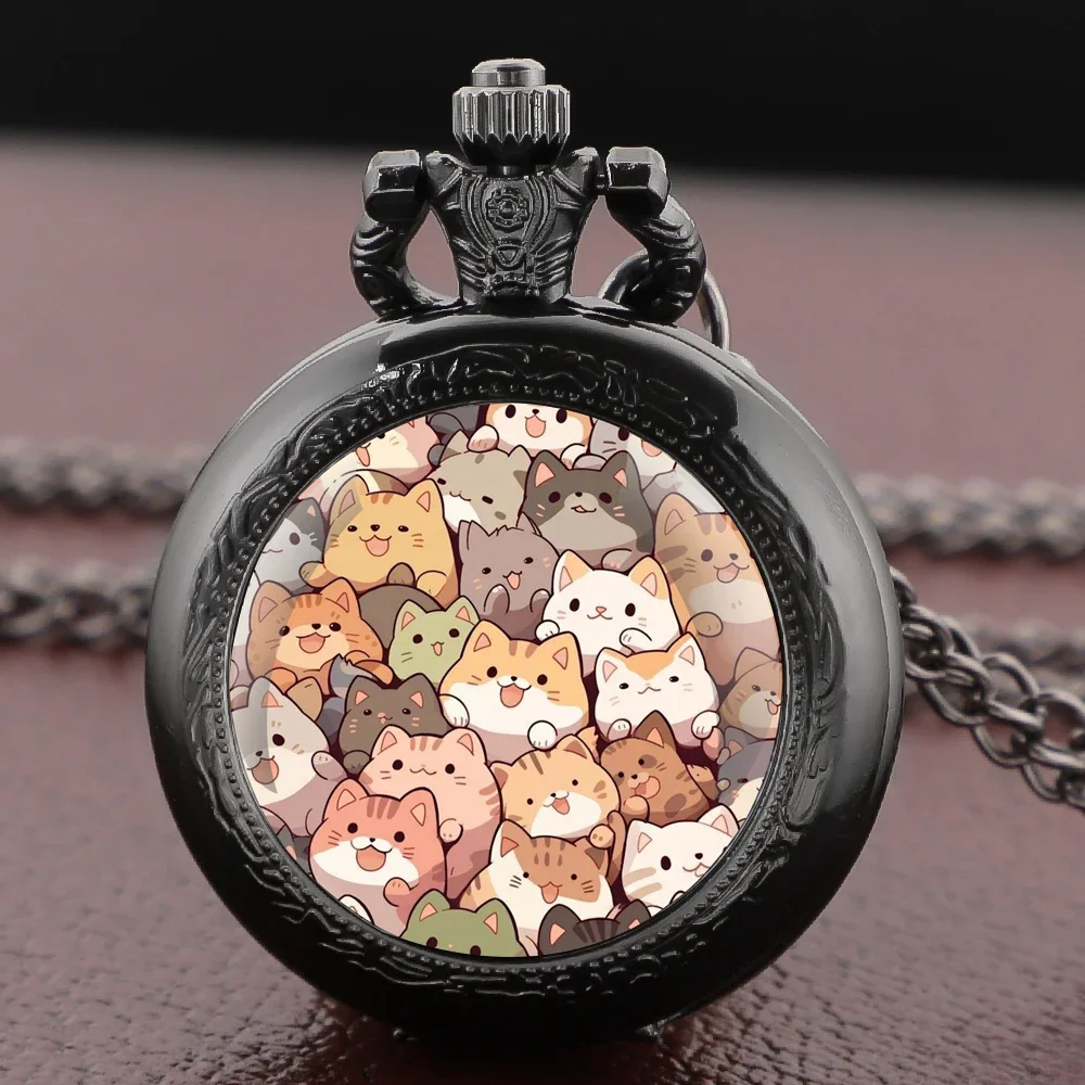 New Cute Cats Glass Dome Vintage Quartz Pocket Watch Men Women Pendant Necklace Chain Charm Clock Watch Jewelry cat lover Gifts
New Cute Cats Glass Dome Vintage Quartz Pocket Watch Men Women Pendant Necklace Chain Charm Clock Watch Jewelry cat lover Gifts