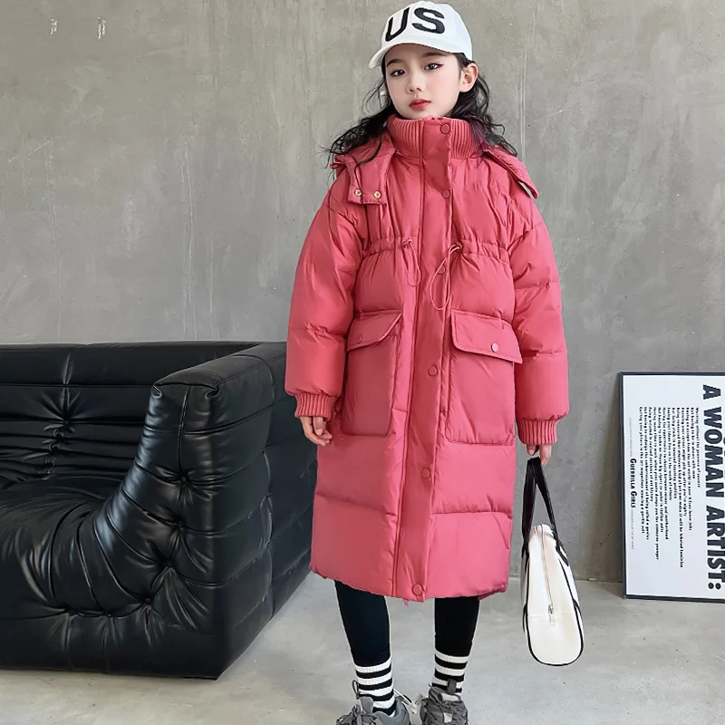 Long Winter Kids Warm Down Coats Girls Thicken Cotton-Padded Jackets Teenage Clothing Loose Children Hooded Parka Outerwear
Long Winter Kids Warm Down Coats Girls Thicken Cotton-Padded Jackets Teenage Clothing Loose Children Hooded Parka Outerwear