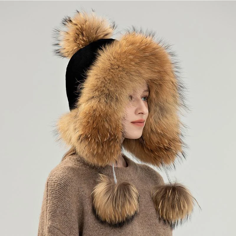 Warm Natural Raccoon Fur With Earflaps Winter Sell Like Hot Cakes Sale Warm Russian Hat High-end Atmosphere Raccoon Fur Hat
Warm Natural Raccoon Fur With Earflaps Winter Sell Like Hot Cakes Sale Warm Russian Hat High-end Atmosphere Raccoon Fur Hat