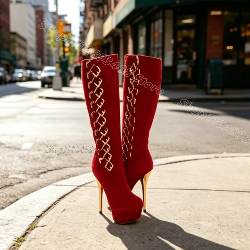 Red Platform Flock Sexy Boots Round Toe Thin High Heels Stiletto Side Zipper Pole Dance Dress Women Shoes Zapatos Para Mujere
Red Platform Flock Sexy Boots Round Toe Thin High Heels Stiletto Side Zipper Pole Dance Dress Women Shoes Zapatos Para Mujere