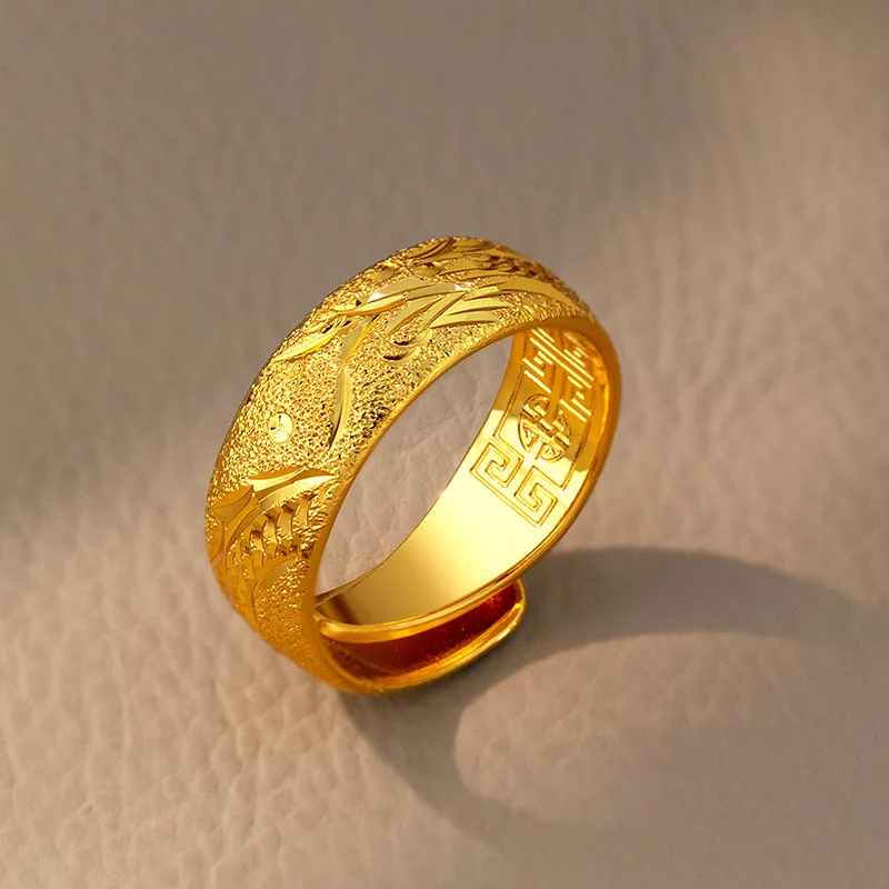 Luxury 24K 9999 Pure Gold real gold Men's and Women's Dragon and Phoenix Couple Ring Smooth Ring
Luxury 24K 9999 Pure Gold real gold Men's and Women's Dragon and Phoenix Couple Ring Smooth Ring