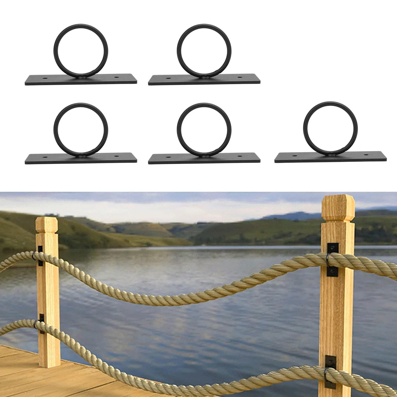 Hanging Rope Fence Bracket Black Sturdy Decorative Rope Supports Holders Rustproof 304 Stainless Steel for Hanging Plant
Hanging Rope Fence Bracket Black Sturdy Decorative Rope Supports Holders Rustproof 304 Stainless Steel for Hanging Plant