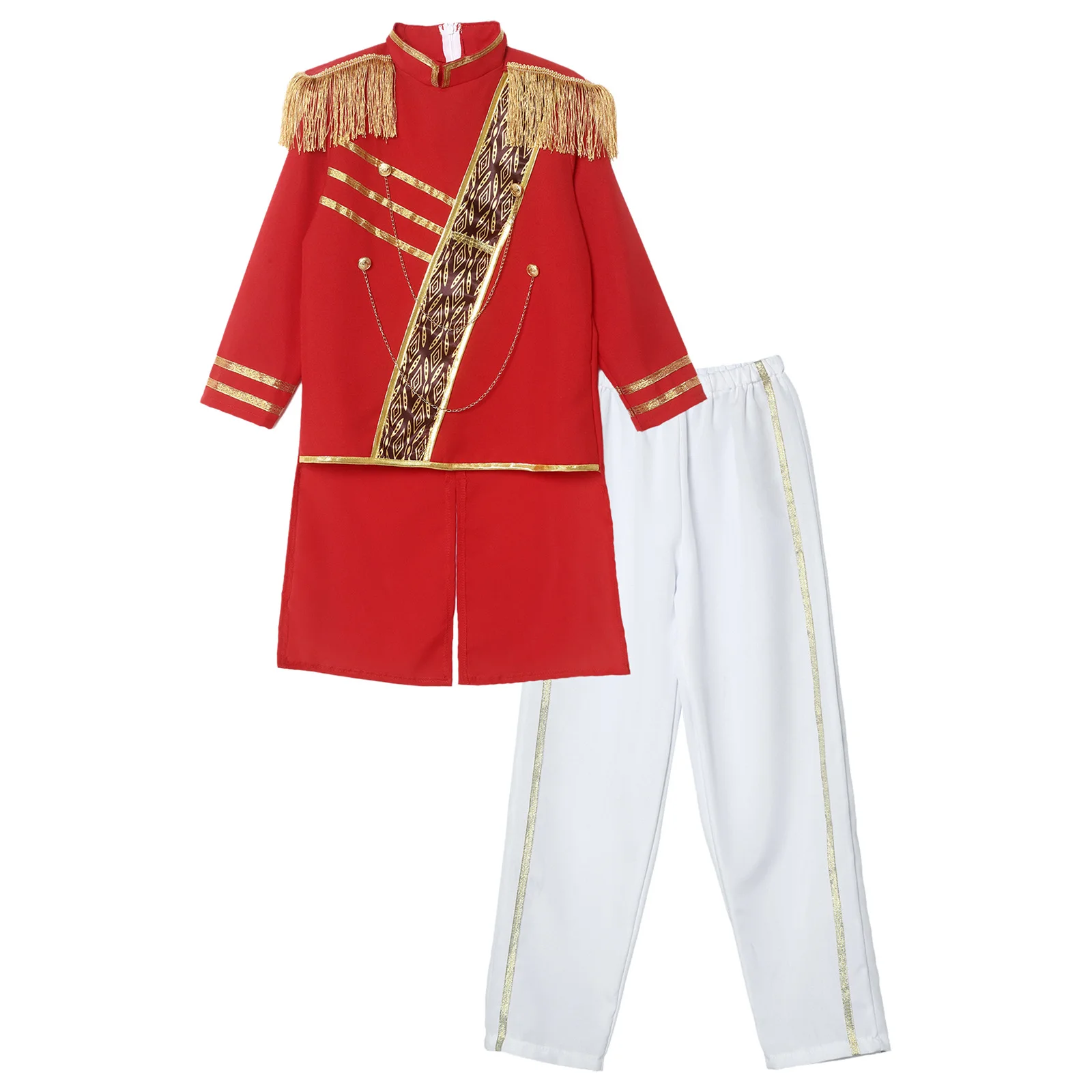 Kids Boys 2 Pieces Honor Guard Uniform Stand Collar Long Sleeve Swallowtail Coat with Tassel Epaulets and Long Pants Festival
Kids Boys 2 Pieces Honor Guard Uniform Stand Collar Long Sleeve Swallowtail Coat with Tassel Epaulets and Long Pants Festival