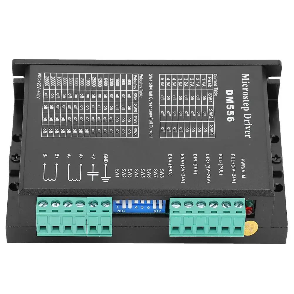 DC 20-50V DM556 Low Noise Stepper Motor Driver 200kHz Pulse Input High Performance Anti Interference Electronic Component
DC 20-50V DM556 Low Noise Stepper Motor Driver 200kHz Pulse Input High Performance Anti Interference Electronic Component