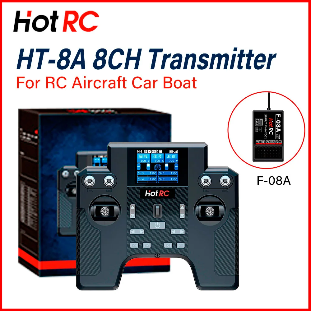 Радиопередатчик HOTRC HT-8A 8-канальный с гироскопом, дальность 300 м, с приемником F-08A для радиоуправляемых моделей самолетов, автомобилей и лодок
Радиопередатчик HOTRC HT-8A 8-канальный с гироскопом, дальность 300 м, с приемником F-08A для радиоуправляемых моделей самолетов, автомобилей и лодок