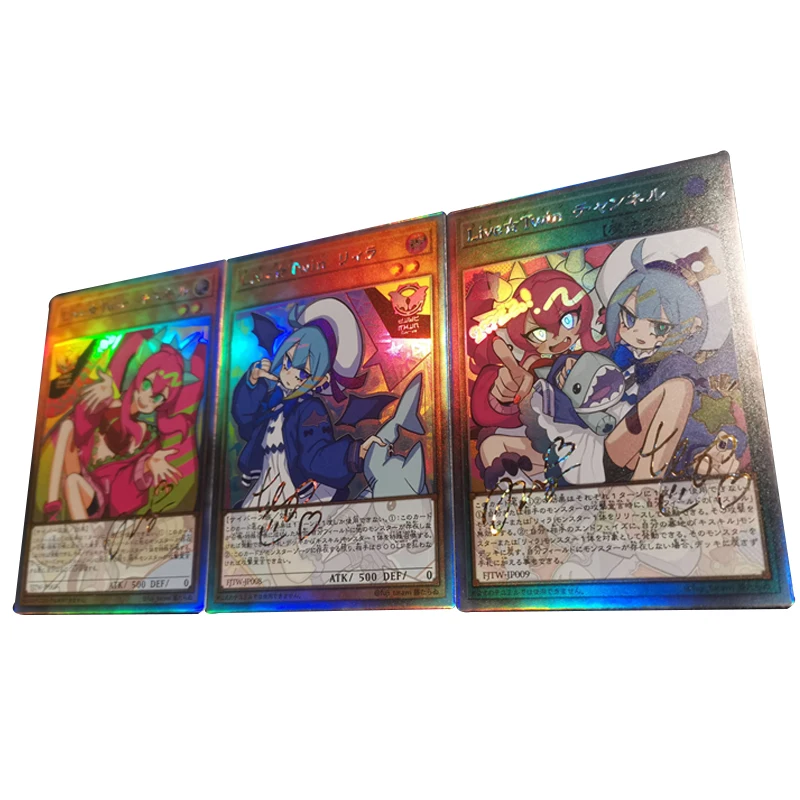 3 шт./компл. Yu-Gi-Oh Live Twin DIY Самостоятельная флеш-карта ACG Kawaii аниме реальные игрушки 59*86 мм
3 шт./компл. Yu-Gi-Oh Live Twin DIY Самостоятельная флеш-карта ACG Kawaii аниме реальные игрушки 59*86 мм