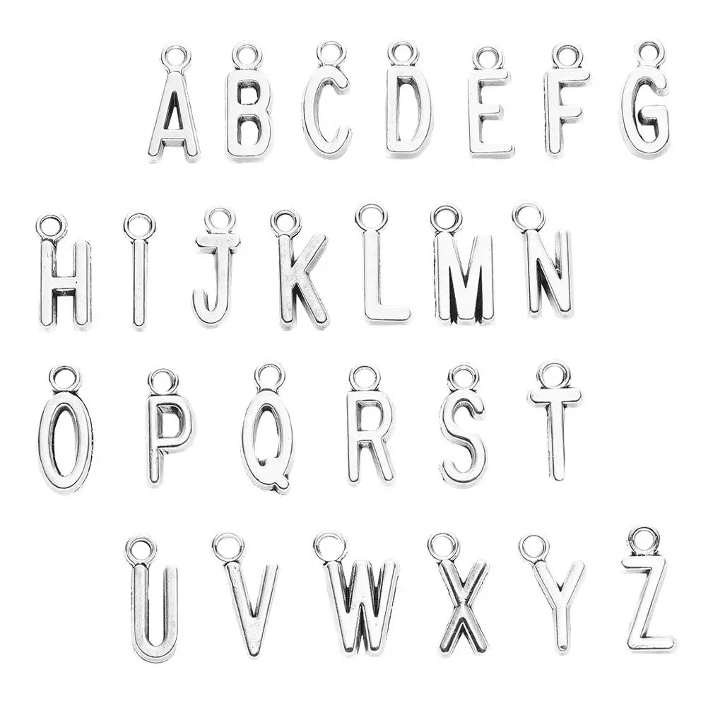 26 Pcs Alloy Letter Shaped Pendant Vintage Retro English DIY Jewelry Charms Necklace Craft Accessories Silver Color Durability
26 Pcs Alloy Letter Shaped Pendant Vintage Retro English DIY Jewelry Charms Necklace Craft Accessories Silver Color Durability