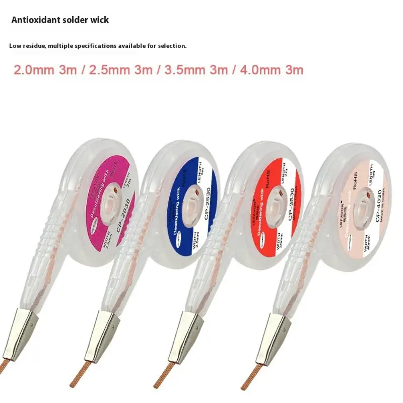 One Pack Strong Desoldering Braid Wire Wick, 2.0/2.5/3.5/4.0mm Width, 3 Meters Long for Quick Soldering Fixes
One Pack Strong Desoldering Braid Wire Wick, 2.0/2.5/3.5/4.0mm Width, 3 Meters Long for Quick Soldering Fixes