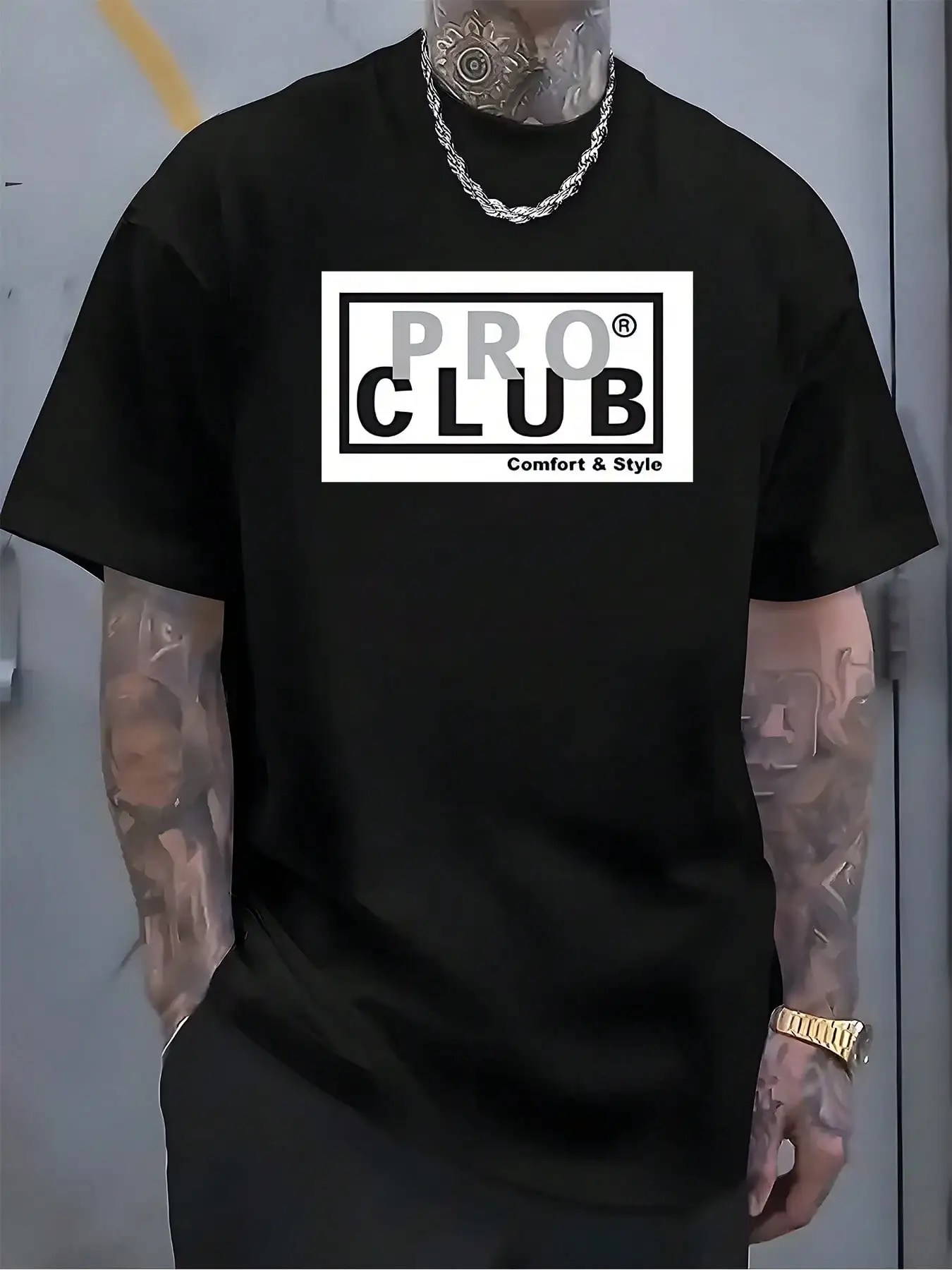MADE IN US 1pc Men'S 100% Cotton Graphic T-Shirt- PRO CLUB Design Casual Crew Neck Short Sleeve Spring Summer T-Shirt
MADE IN US 1pc Men'S 100% Cotton Graphic T-Shirt- PRO CLUB Design Casual Crew Neck Short Sleeve Spring Summer T-Shirt