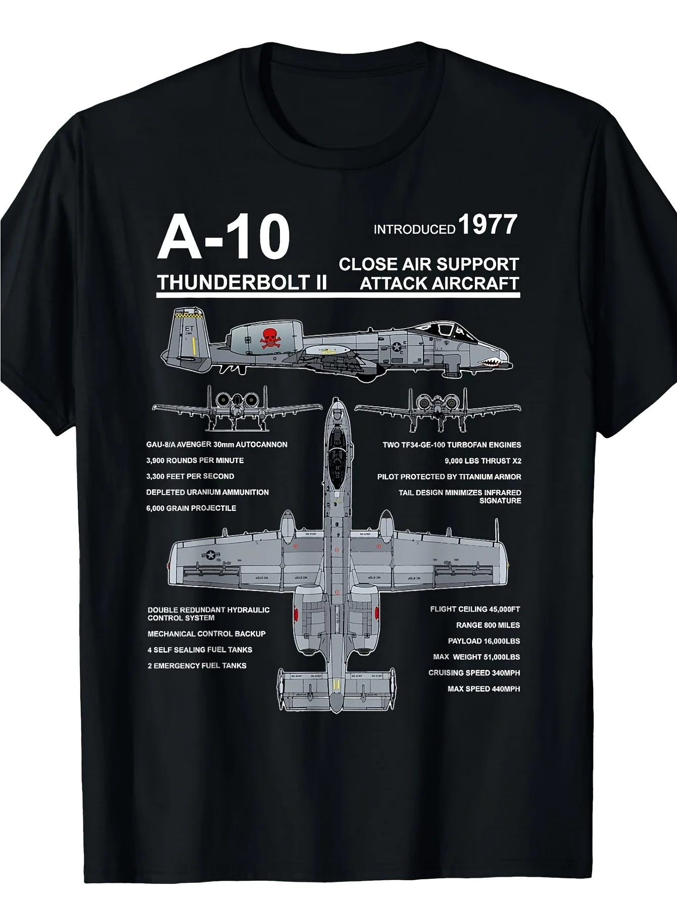 A-10 Thunderbolt II Warthog Attack Aircraft Blueprint T-Shirt 100% Cotton O-Neck Short Sleeve Summer Casual Mens T-shirt
A-10 Thunderbolt II Warthog Attack Aircraft Blueprint T-Shirt 100% Cotton O-Neck Short Sleeve Summer Casual Mens T-shirt