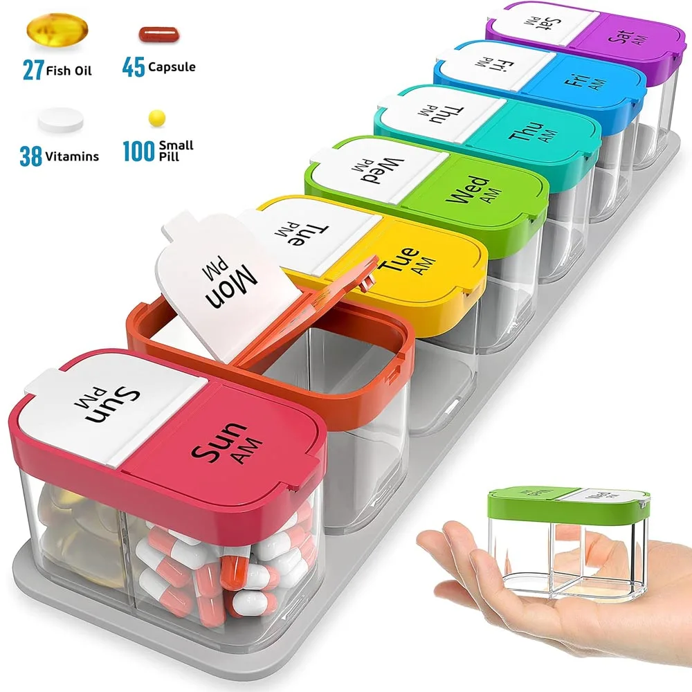 1PCS Extra Large Weekly Pill Organizer 2 Times A Day, Daily Medicine Vitamin Supplements for Elders, Arthrtic Patients and Kids
1PCS Extra Large Weekly Pill Organizer 2 Times A Day, Daily Medicine Vitamin Supplements for Elders, Arthrtic Patients and Kids