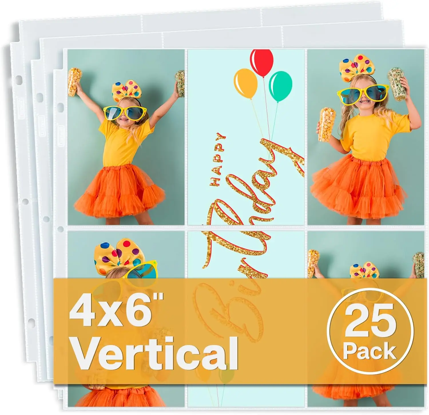 12x12 Scrapbook Page Protectors with 4x6 Photo Sleeves for 3 Ring Binder, 25-Pack Vertical Refill Pages Holds 300 Pictures
12x12 Scrapbook Page Protectors with 4x6 Photo Sleeves for 3 Ring Binder, 25-Pack Vertical Refill Pages Holds 300 Pictures
