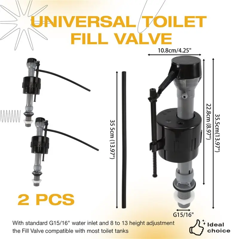 [B17B!】 Replacement Kit 2 Pcs Universal Toilet Fill Valve, 2-Inch Flappe, Adjustable Inside Tank Repair Components
[B17B!】 Replacement Kit 2 Pcs Universal Toilet Fill Valve, 2-Inch Flappe, Adjustable Inside Tank Repair Components