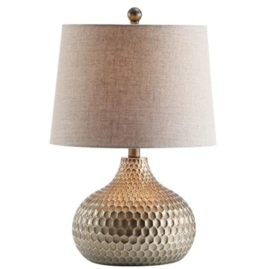22" Antique Brown Honeycomb Resin Table Lamp, Contemporary Teardrop Textured Base with Gray Linen Drum Shade for Living Room Be
22" Antique Brown Honeycomb Resin Table Lamp, Contemporary Teardrop Textured Base with Gray Linen Drum Shade for Living Room Be