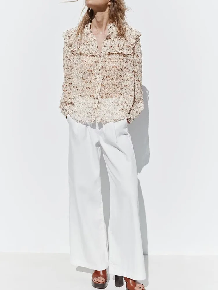 Spring New Arrival Women's irt Elely Printed Thin Chiffon Long Sve Turn-down Collar Casual Faionable Office Wear
Spring New Arrival Women's irt Elely Printed Thin Chiffon Long Sve Turn-down Collar Casual Faionable Office Wear