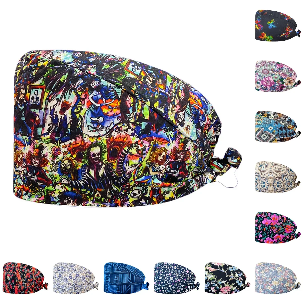 Cartoon Pattern Cotton Cap Unisex Dome Breathable Hospital Work Hat with Tail
Cartoon Pattern Cotton Cap Unisex Dome Breathable Hospital Work Hat with Tail