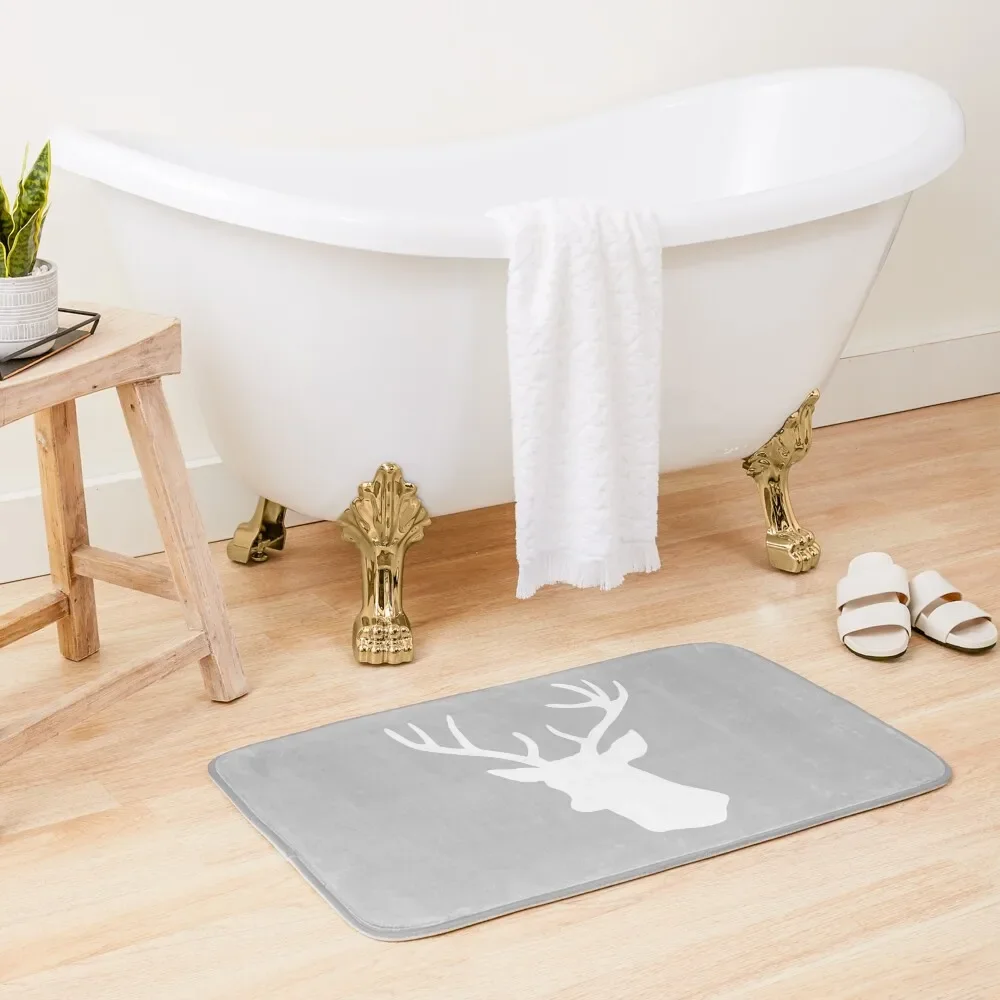 Grey Stag Deer Head Silhouette - Gray Reindeer Bath Mat Bathroom Accessory Anti-Skid Shower Mat
Grey Stag Deer Head Silhouette - Gray Reindeer Bath Mat Bathroom Accessory Anti-Skid Shower Mat