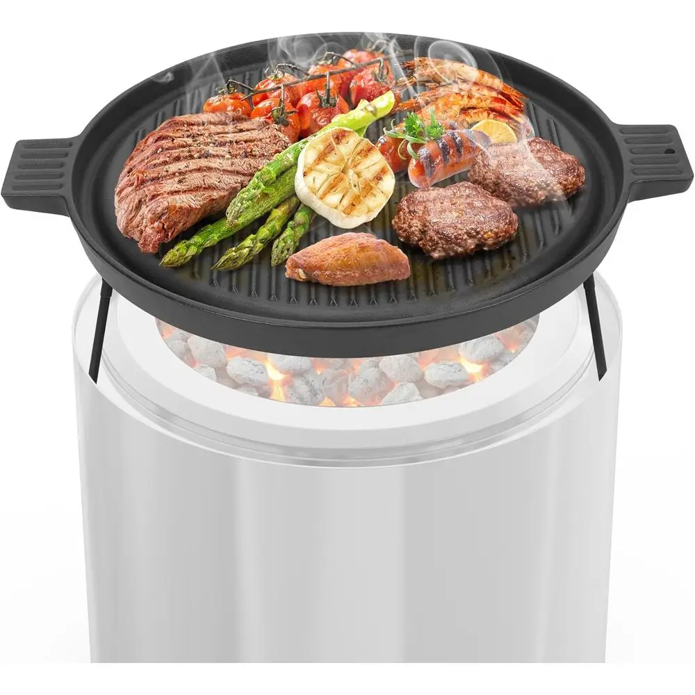 14 Inch Double Sided Reversible Cast Iron Campfire Grill Pan with Detachable Legs or 15 Inch Fire Pit, Raised Top Cookware
14 Inch Double Sided Reversible Cast Iron Campfire Grill Pan with Detachable Legs or 15 Inch Fire Pit, Raised Top Cookware