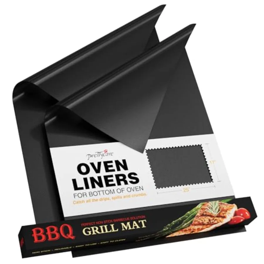 Oven Liners for Bottom of Oven - 2 Pack Large Heavy Duty Mats, 17"x25" Non-Stick Reusable Liner for Electric, Gas, Toasters, Gr
Oven Liners for Bottom of Oven - 2 Pack Large Heavy Duty Mats, 17"x25" Non-Stick Reusable Liner for Electric, Gas, Toasters, Gr