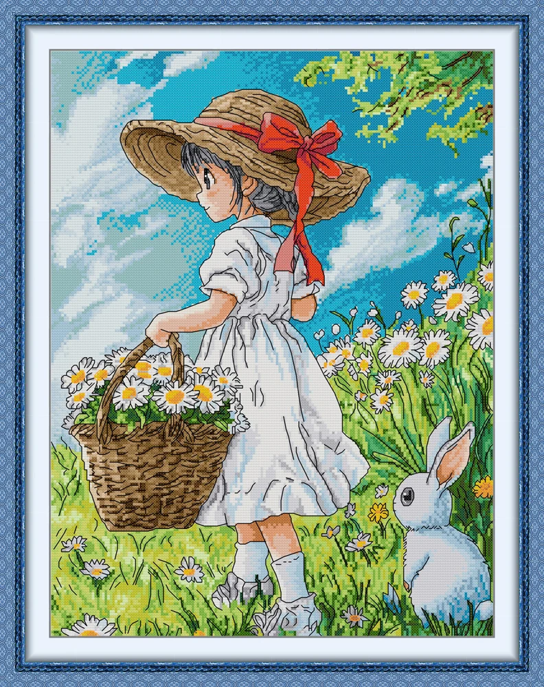 Maydear Full Cross Stitch Kit, 11CT/14CT/16CT/9CT Aida Fabric,DMC Threads Sewing Pattern Embroidery Set-Girl and rabbit
Maydear Full Cross Stitch Kit, 11CT/14CT/16CT/9CT Aida Fabric,DMC Threads Sewing Pattern Embroidery Set-Girl and rabbit