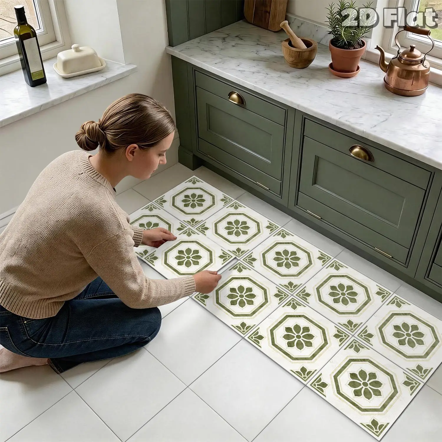 Vintage Marble Floral Tile Stickers, 20x20cm/30x30cm Removable Peel And Stick Waterproof Vinyl Floor Decals For Wall & Floor
Vintage Marble Floral Tile Stickers, 20x20cm/30x30cm Removable Peel And Stick Waterproof Vinyl Floor Decals For Wall & Floor
