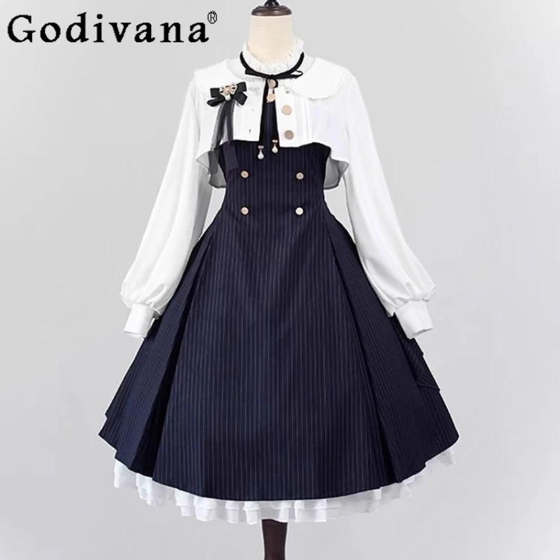 Autumn New Elegant Lady Outfits Women Lolita Sweet Coat Design Dress Set Female Spring Japanese Style Slimming Dress Suits
Autumn New Elegant Lady Outfits Women Lolita Sweet Coat Design Dress Set Female Spring Japanese Style Slimming Dress Suits