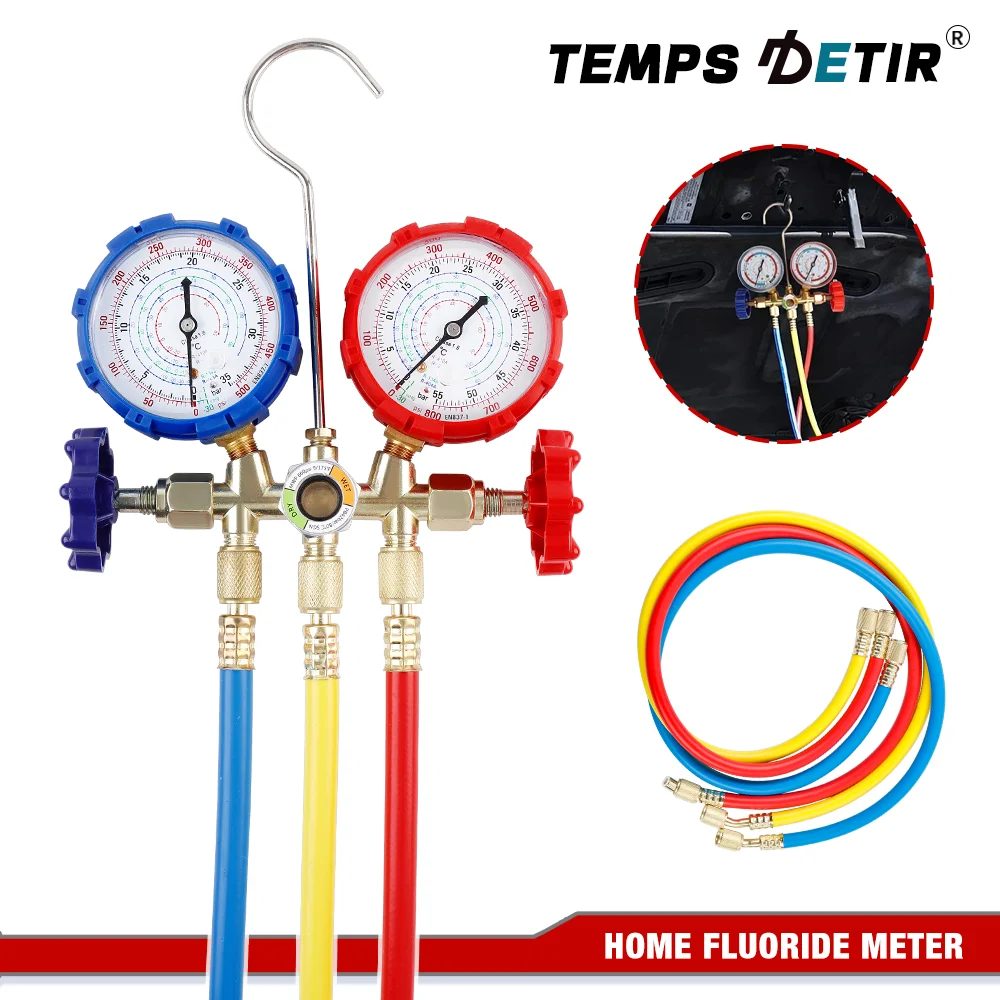 Манометр для трубопровода хладагента автомобильного кондиционера, манометр для трехходового коллектора кондиционера, инструмент для заполнения фтором, подходит для R-502/R-410A/R-404A/R-134A/R-22/R-12 (выбор)
Манометр для трубопровода хладагента автомобильного кондиционера, манометр для трехходового коллектора кондиционера, инструмент для заполнения фтором, подходит для R-502/R-410A/R-404A/R-134A/R-22/R-12 (выбор)