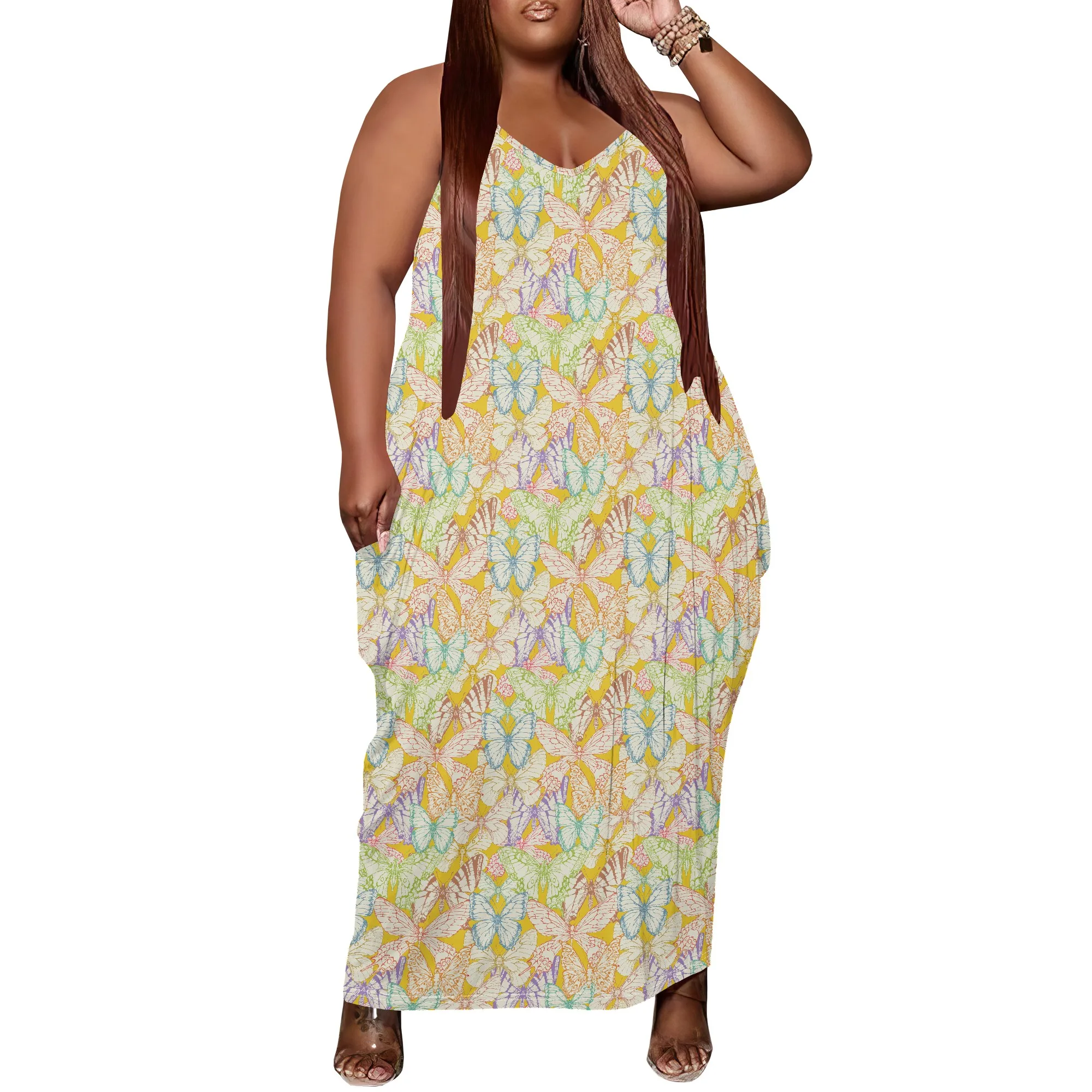 Women Plus Size Dress Loose Slip Long Dress with Pocket Stretchy Boho Butterfly Print XL-6XL
Women Plus Size Dress Loose Slip Long Dress with Pocket Stretchy Boho Butterfly Print XL-6XL
