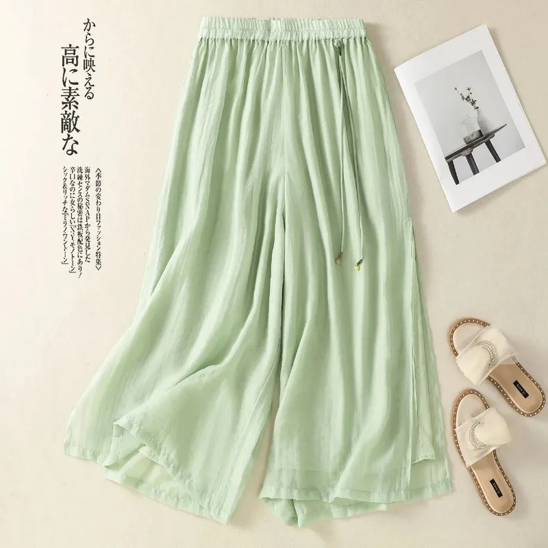 Temperament Drapey Skirts New Chinese Style National Style Wide Leg Women Summer Slit Double Layer Casual Straight Pants Trendy
Temperament Drapey Skirts New Chinese Style National Style Wide Leg Women Summer Slit Double Layer Casual Straight Pants Trendy