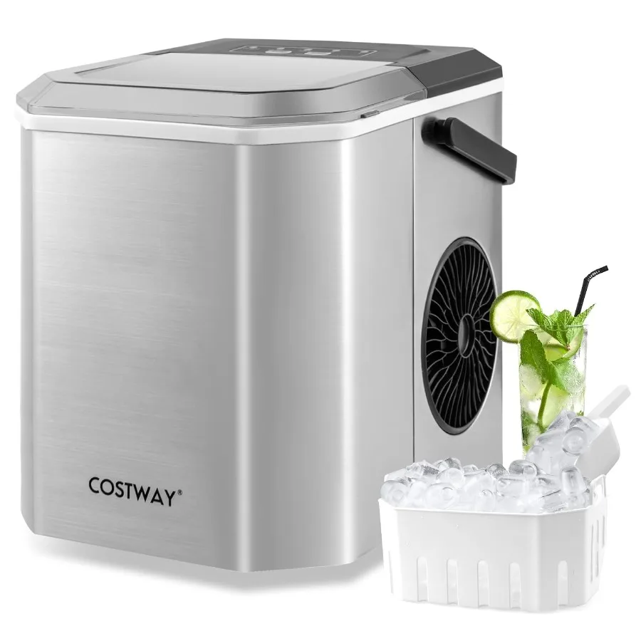 Countertop Ice Maker with Self-Cleaning 9 Ice Cubes Ready in 6-13 Mins 26.5Lbs/24H 2 Sizes of Bullet Ice Portable Ice Machine w
Countertop Ice Maker with Self-Cleaning 9 Ice Cubes Ready in 6-13 Mins 26.5Lbs/24H 2 Sizes of Bullet Ice Portable Ice Machine w