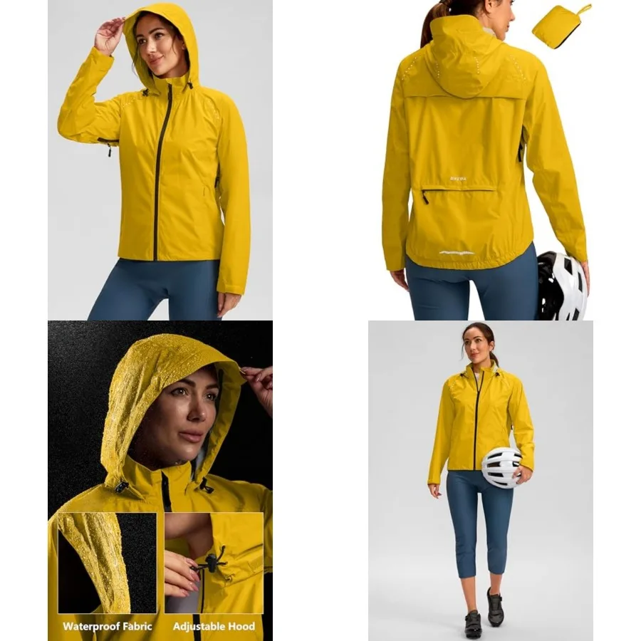 Bikewa Women's Cycling Rain Jackets Waterproof Windbreaker Lightweight Running Windproof Reflective Jacket Packable Hooded
Bikewa Women's Cycling Rain Jackets Waterproof Windbreaker Lightweight Running Windproof Reflective Jacket Packable Hooded