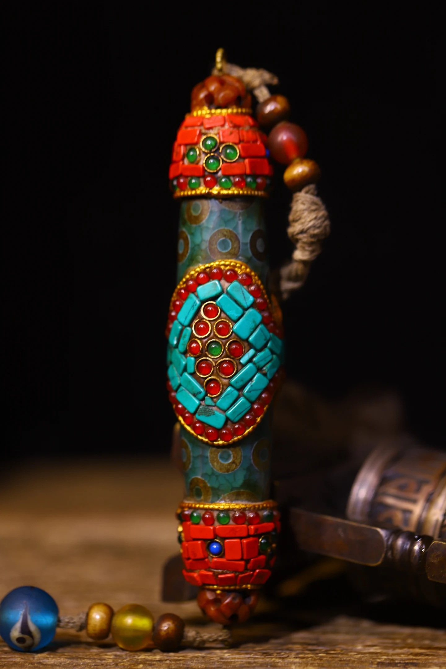 5"Nepalese folk Old Natural Agate Mosaic Gem gZi Beads Turquoise Shell Dzi bead Buddha Beads Pendant Amulet Dharam
5"Nepalese folk Old Natural Agate Mosaic Gem gZi Beads Turquoise Shell Dzi bead Buddha Beads Pendant Amulet Dharam