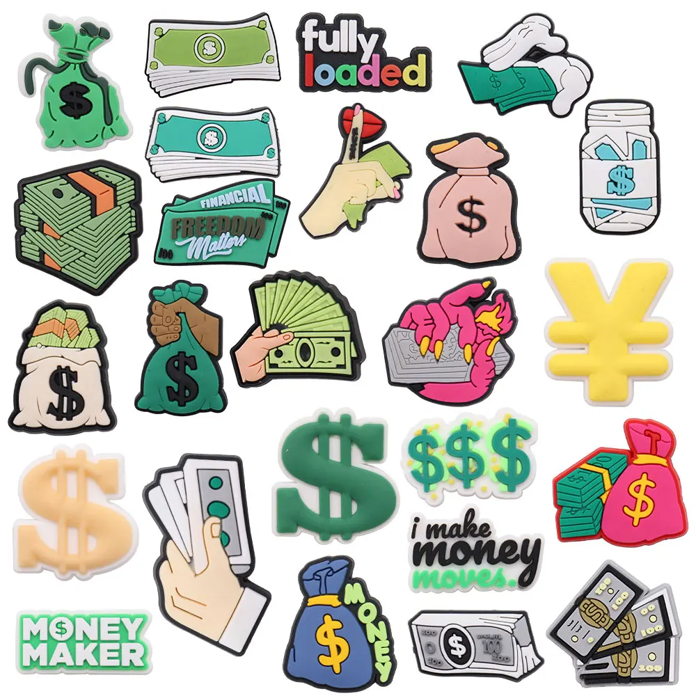 50pcs Wholesale I Make Money Moves Dollar Shoe Charms DIY Clogs Slipper Aceessories Fit Adult Bracelet Buckle Decorate
50pcs Wholesale I Make Money Moves Dollar Shoe Charms DIY Clogs Slipper Aceessories Fit Adult Bracelet Buckle Decorate