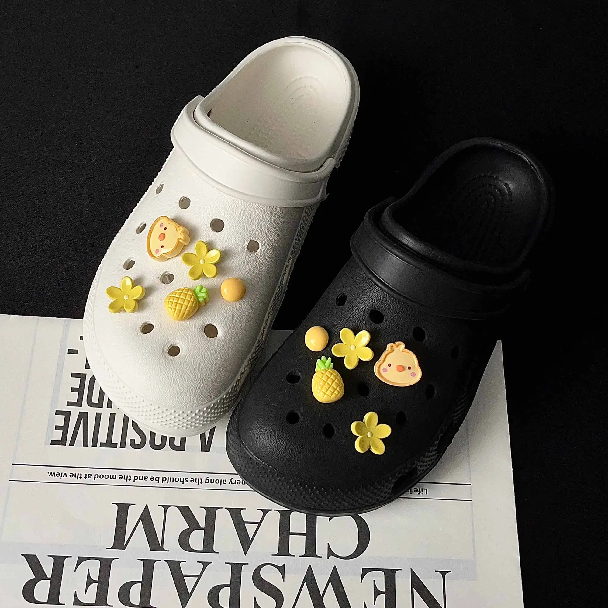 Cute Yellow Flower Pineapple Duck Shoe Charms for Crocs Slipper Accessories Decorations Garden Sandals Clogs Pins Kids Girl Gift
Cute Yellow Flower Pineapple Duck Shoe Charms for Crocs Slipper Accessories Decorations Garden Sandals Clogs Pins Kids Girl Gift