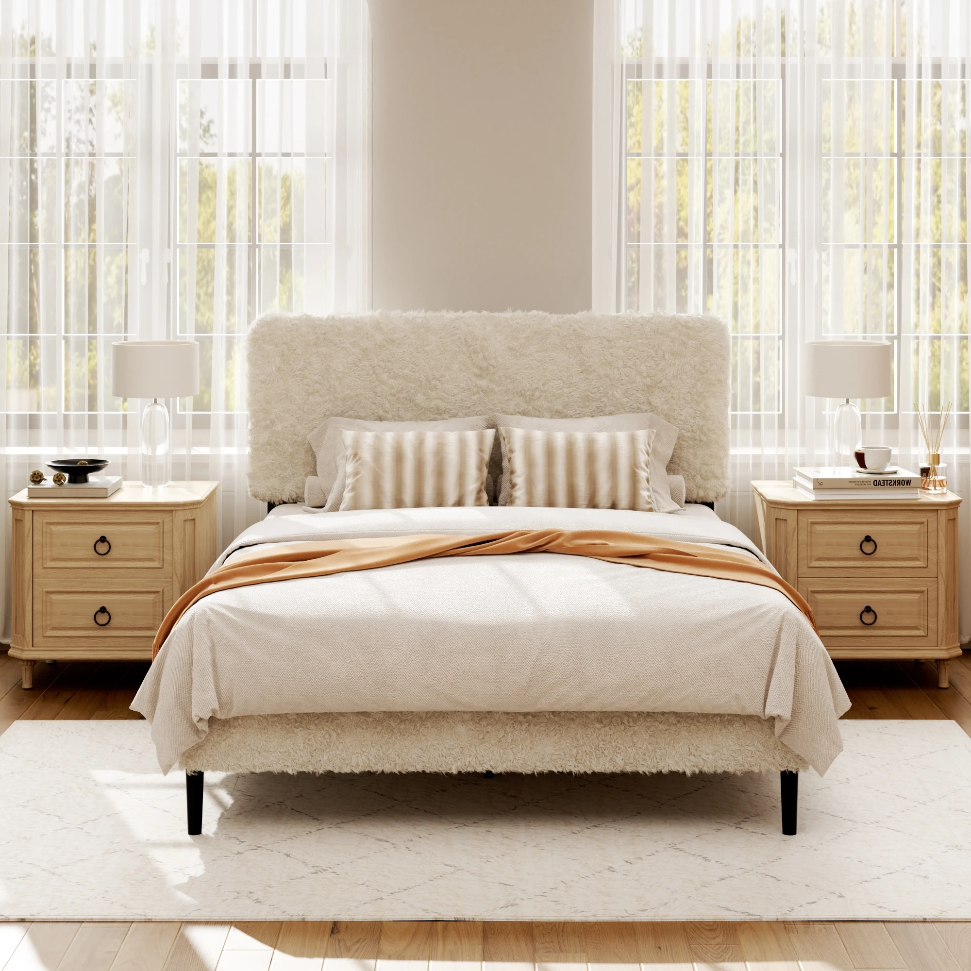 !@Luxury Modern Solid Wood Imitation Rabbit Fur Bed Frame with Soft Cushion Bedroom Furniture
!@Luxury Modern Solid Wood Imitation Rabbit Fur Bed Frame with Soft Cushion Bedroom Furniture