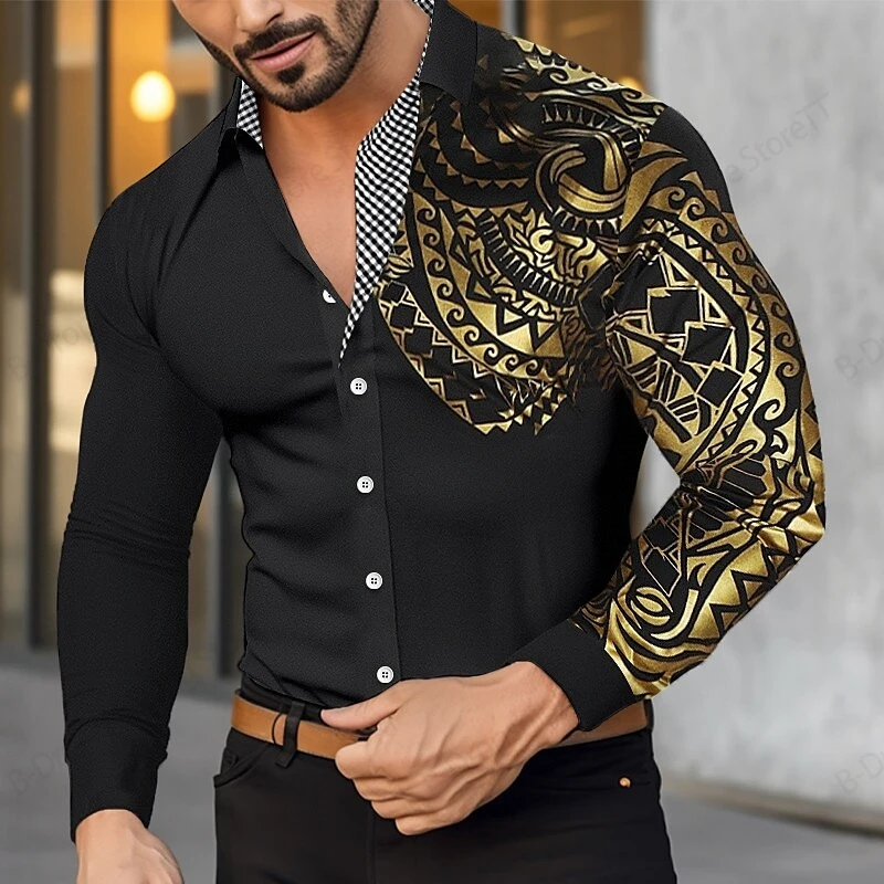 Vintage Long Sleeve Hawaiian Shirt Golden 3D Printed Shirt Men/Women Fashion Casual Single Breasted Button Shirts Unisex Clothes
Vintage Long Sleeve Hawaiian Shirt Golden 3D Printed Shirt Men/Women Fashion Casual Single Breasted Button Shirts Unisex Clothes