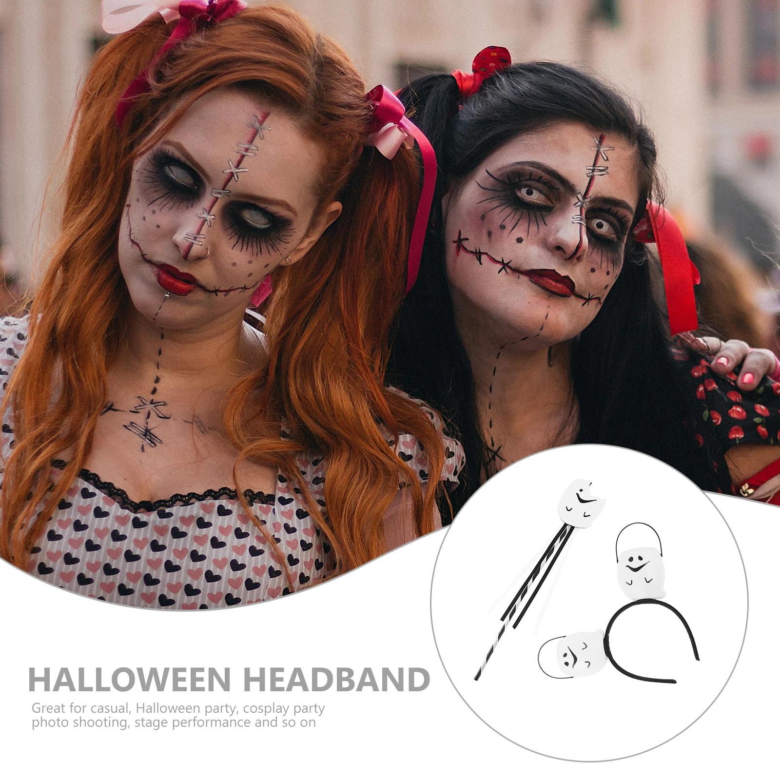Cartoon Ghost Headb W Set Halloween Party Dress Up Hair Hoops Accessories White Themed Cosplay Headdress DIY Decoration
Cartoon Ghost Headb W Set Halloween Party Dress Up Hair Hoops Accessories White Themed Cosplay Headdress DIY Decoration