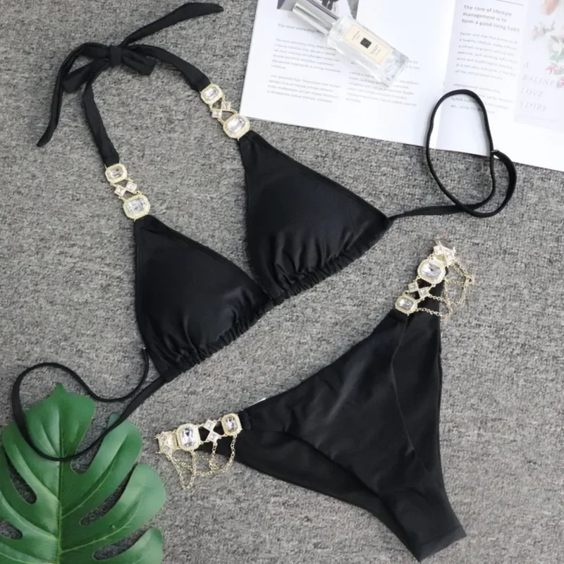 Black Sexy Bikinis Swimsuit With Rhinestones Women's Swimwear Female Push Up Bikini Beach Swim Wear Bathing Suits Pool Bather
Black Sexy Bikinis Swimsuit With Rhinestones Women's Swimwear Female Push Up Bikini Beach Swim Wear Bathing Suits Pool Bather