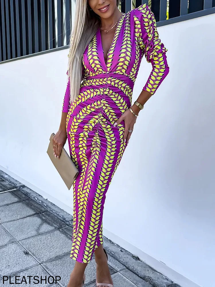 Loungewear Sheath Dress for Women Slim Fit Long Sleeve Deep V-Neck Printing Ladies Maxi Dress Streetwear Spring, Summer Dropship
Loungewear Sheath Dress for Women Slim Fit Long Sleeve Deep V-Neck Printing Ladies Maxi Dress Streetwear Spring, Summer Dropship