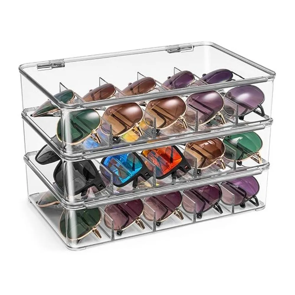 Durable Transparent Glasses Storage Box 5 Grids Devided Sunglass Organizer Dustproof Eyeglasses Container
Durable Transparent Glasses Storage Box 5 Grids Devided Sunglass Organizer Dustproof Eyeglasses Container